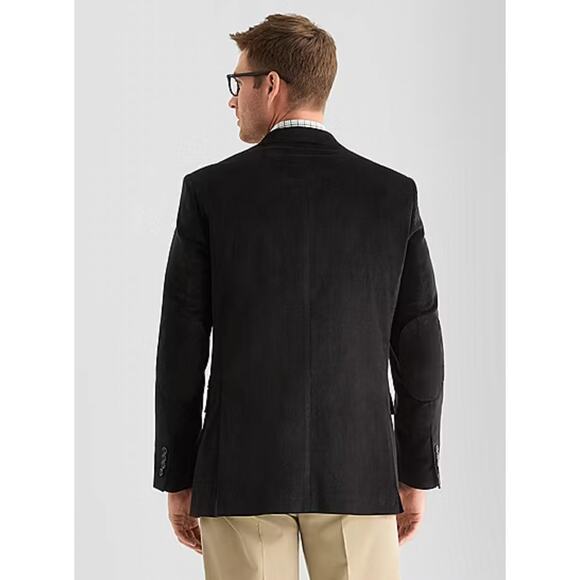 Stafford Men's 44L Corduroy Blazer w Elbow Patches 100% Cotton Suit Jacket Brown - Picture 11 of 11